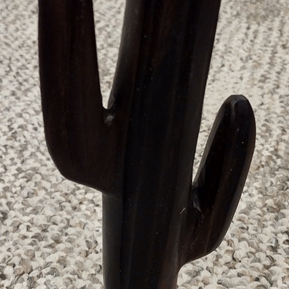 Elegant Black Cactus Sculpture